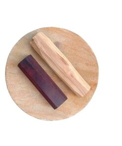 Sandalwood (Chandan) Pata Board with Red and White Sandalwood Stick Chandan